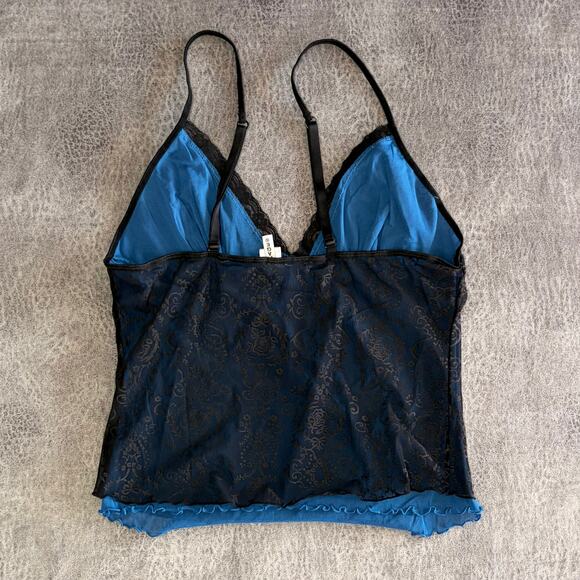 Rampage Mesh Crop Lettuce Hem Cami - Picture 5 of 6